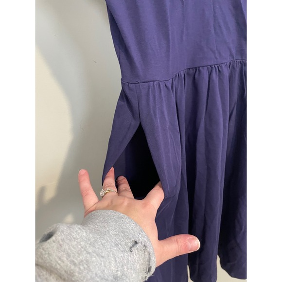 Pact Cotton Fit & Flare Crossover Dress In Eclipse Size Large Granola Girl - Picture 5 of 10